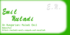 emil muladi business card
